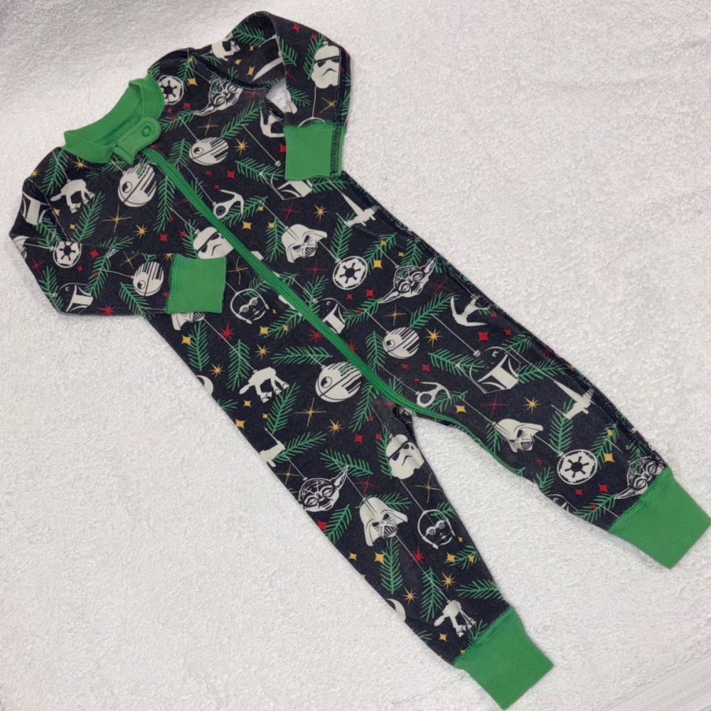 Hanna Andersson Star Wars Christmas organic Pajama Footies 80cm 18/24m